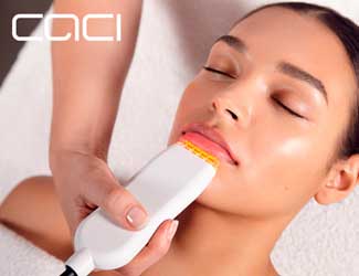 Lady receiving CACI Lip Booster Treatment
