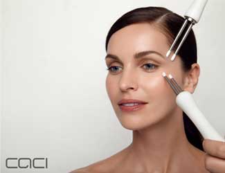 Lady receiving CACI non surgical fcial treatment